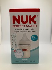 Nuk Match 5 Oz Bottles Slow Flow Silicone 1 Pack Brand New Box