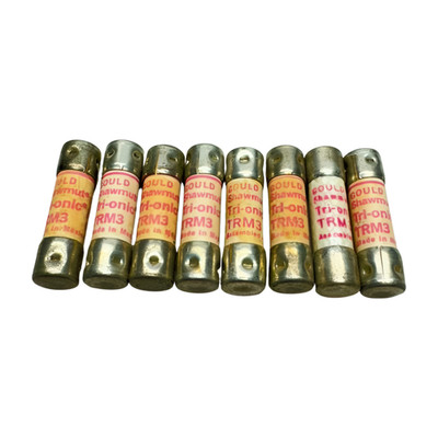 (Pack of 8) Gould Shawmut TRM3 Tri-Onic Time Delay Fuse, 3A, 250VAC