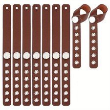 10pcs PU leather Yarn Storage Coconut Brown 250x20x9.5mm Jewelry
