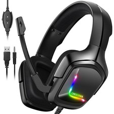 K20 Wired Gaming Headset with LED RGB Lights Stereo Headphones For Computer PS4