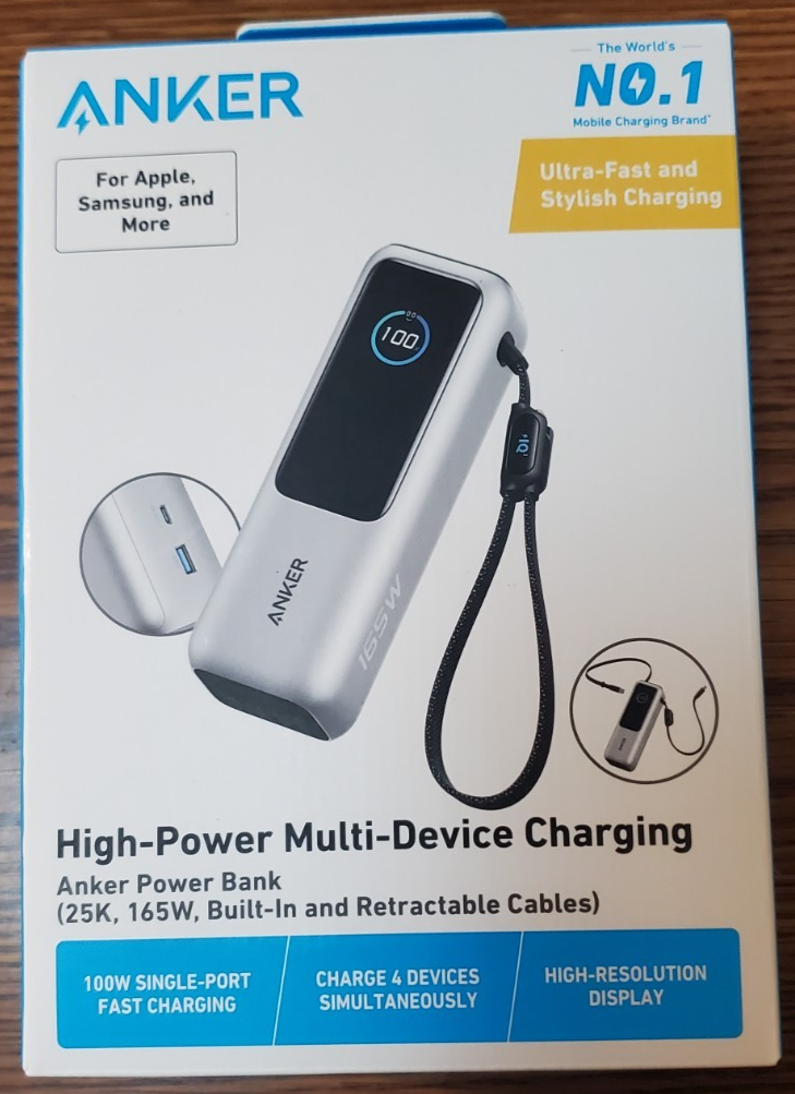 New! Sealed! Anker Laptop Power Bank 25K, 165W, Built-In and Retractable  Cables | eBay
