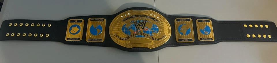 WWE Shop Replica Oval Intercontinental Championship Belt Signed by Ken Shamrock - Image 1 of 4