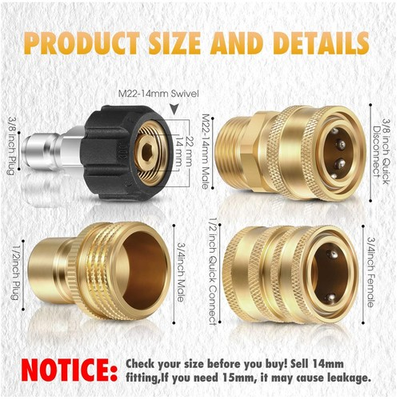 #ad 16 Piece Pressure Washer Adapter Set Quick Connect Kit $92.99