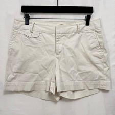 Banana Republic Shorts Womens 10 Cream Martin Fit Chino Stretch Mid Rise Cotton
