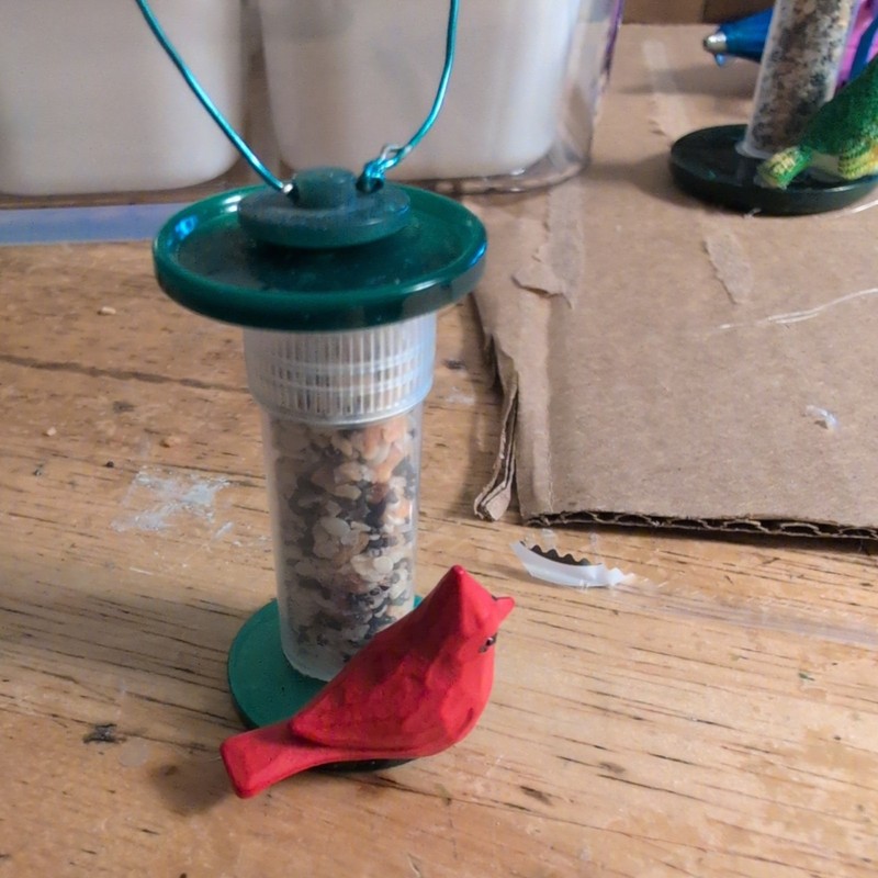 Dollhouse Miniature Birdfeeder - Handcrafted