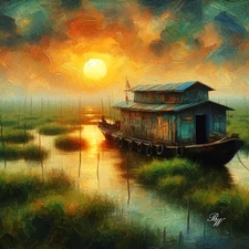 Serene Evening at the Marsh