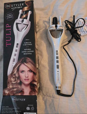 InStyler Tulip Auto Curler Electric White Auto Shut-Off Adjustable Heat Settings