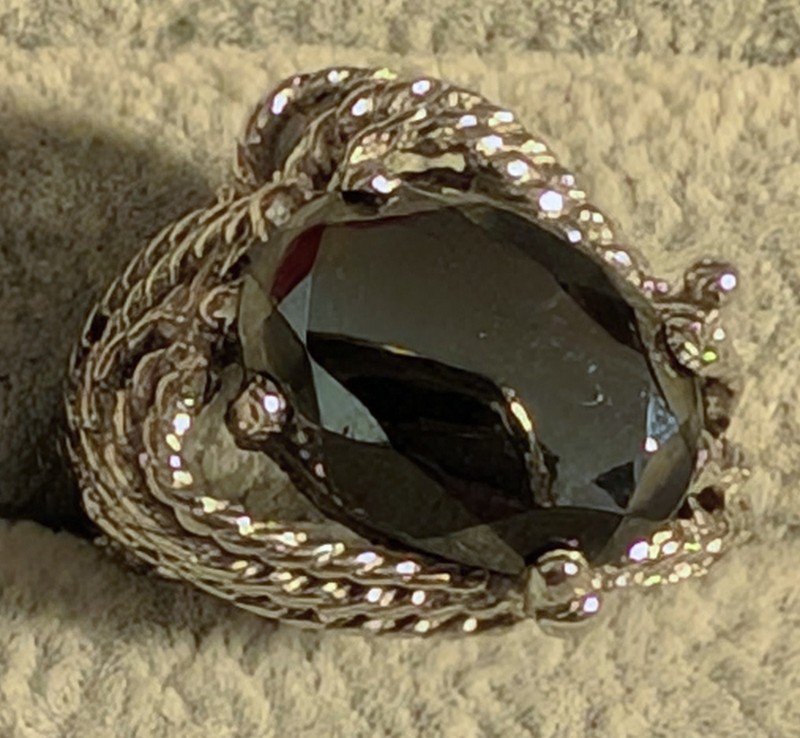 Vintage Sterling Silver Hematite Ring!  Size 7! 6 Grams Total Weight!
