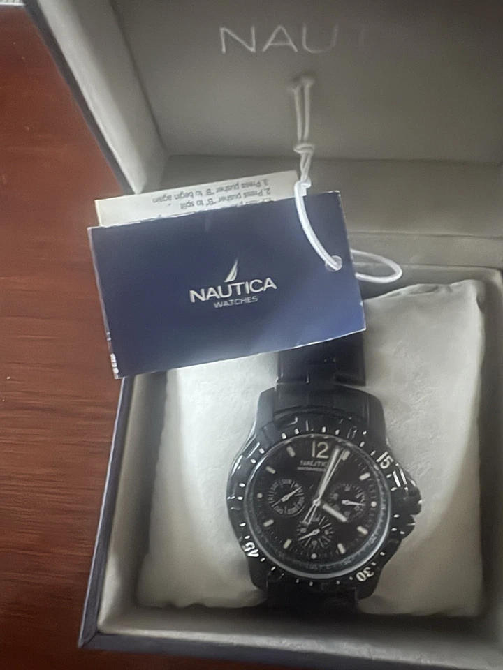 Reloj Hombre Nautica Cronógrafo Cuarzo Esfera Negra Modelo 09596 Foto 3 de 4