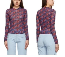 HEAVEN MARC JACOBS LOOPY LOGO MESH TOP, SZ L