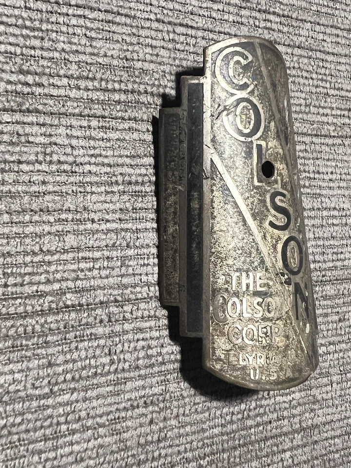 Insignia de bicicleta Colson emblema de tubo de cabeza años 30-50 original ¡Raro! Foto 3 de 4