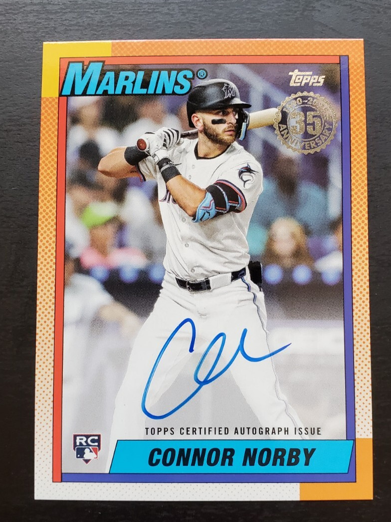 2025 Topps Connor Norby 1990 Design Variation RC Auto #90A-CN Miami Marlins