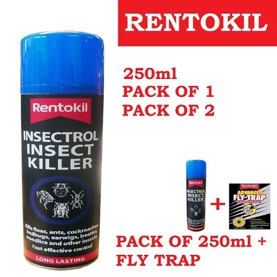 Rentokil Insectrol Insect Killer 250ml Kills Fleas Ants Cockroaches Bedbugs UK