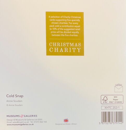 Cold Snap & Fox Charity Christmas Card ~Museums Galleries SINGLE CARD 16cm #C - Picture 4 of 4