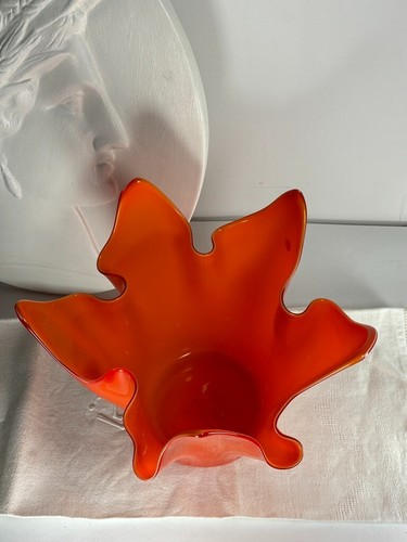 Vase mouchoir Murano orange XL 1970 Italie - Picture 10 of 12