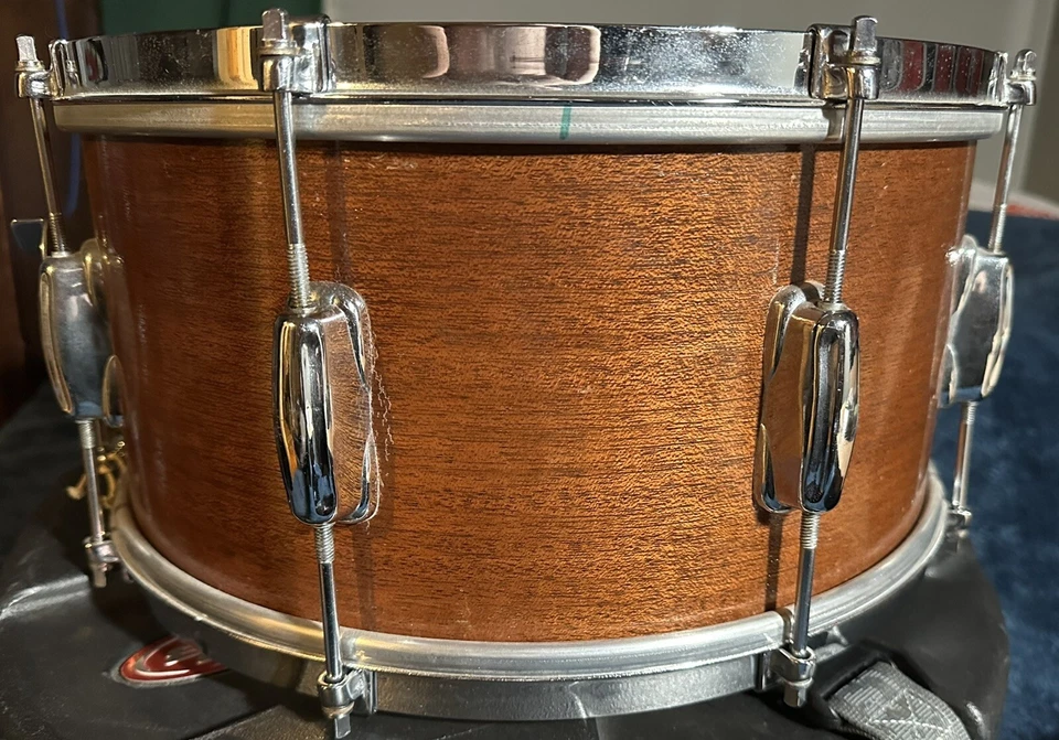 Slingerland Snare Drum 14” x 6.5” 8 Lug 1958 Black/Brass Chicago Illinois Badge - Image 3 of 4