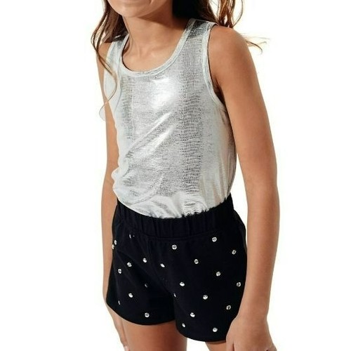 Mia New York Girls Black Studded Shorts Size M Elastic Waistband - Picture 2 of 10