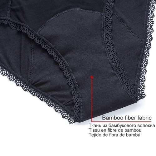 3-5-7-10 Pcs Menstrual Period Underwear Bamboo Panties 4-Layer Heavy Absorbent - Picture 5 of 18