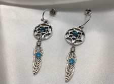 1.5 Inch Silver-tone Earring Set Boho Retro Dangle Drop Hook New Free Ship 828