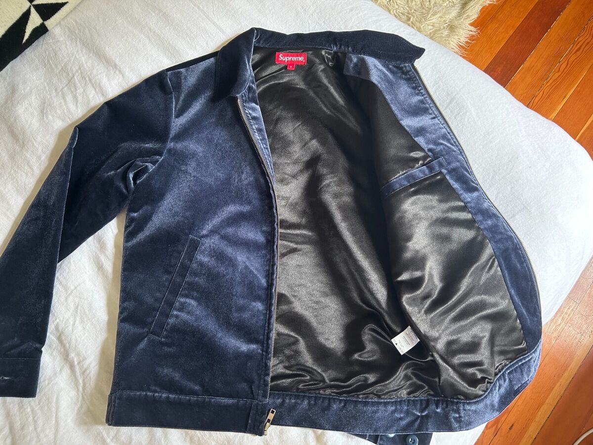 Supreme Velvet Zip-Up Jacket Blue (FW14) Men's Size S | eBay Supreme Velvet Zip-Up Jacket Blue (FW14) Men's Size S | eBay