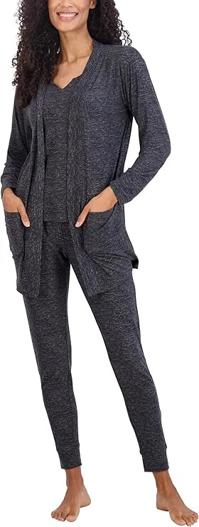 Live 2 Lounge Ladies' 4-piece Essentials Lounge Set Heather Charcoal XS