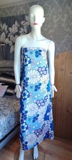 ZARA Blue Mix Bold Floral Bardot Dress [EUR S]