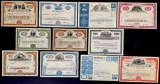 Sammlung Konvolut 11 historische USA Aktien, US Pharma/Gesundheitswesen