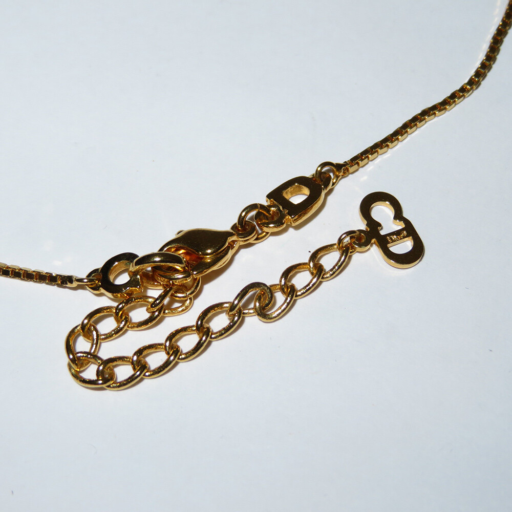 Christian Dior Circle Green Star Logo Chain Necklace … Gem