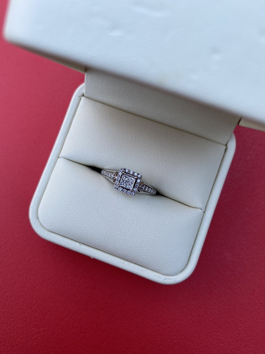 Jared’s 1/4 CT Diamond 10K White Gold Promise Engagement Wedding Ring Size  1/4