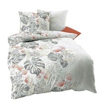 JACK by Kaeppel Edel Seersucker 2 tlg. Bettwäsche Fensterblatt Grau Weiß Sand