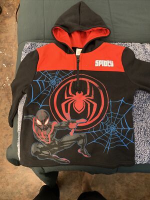 Marvel Spider-Man Half Mask Zip-Up Sweater Costume Hoodie Kids