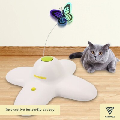 Interactive Butterfly Cat Toys - Auto Butterfly Cat Teaser - Cat Exercise Teaser