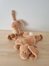 lot deux peluches lapin marron