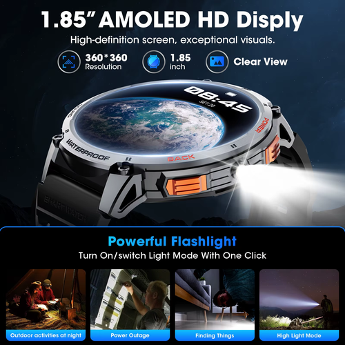 Waterproof Smartwatch Bluetooth Call Fitness Tracker Heart Rate Sleep Monitor - Picture 3 of 13