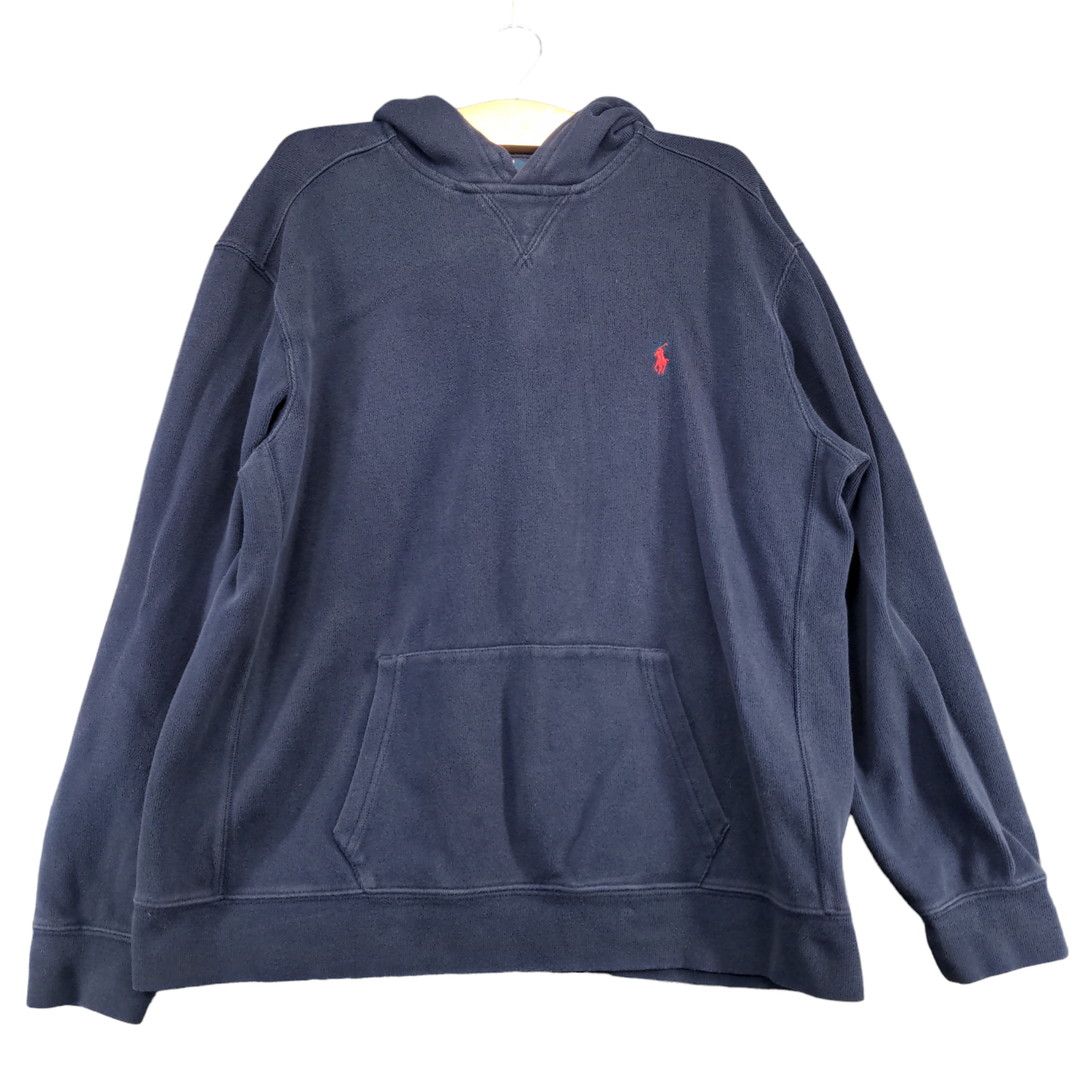 Polo Ralph Lauren uomo felpa con cappuccio blu taglia L ricamata logo pony cotone