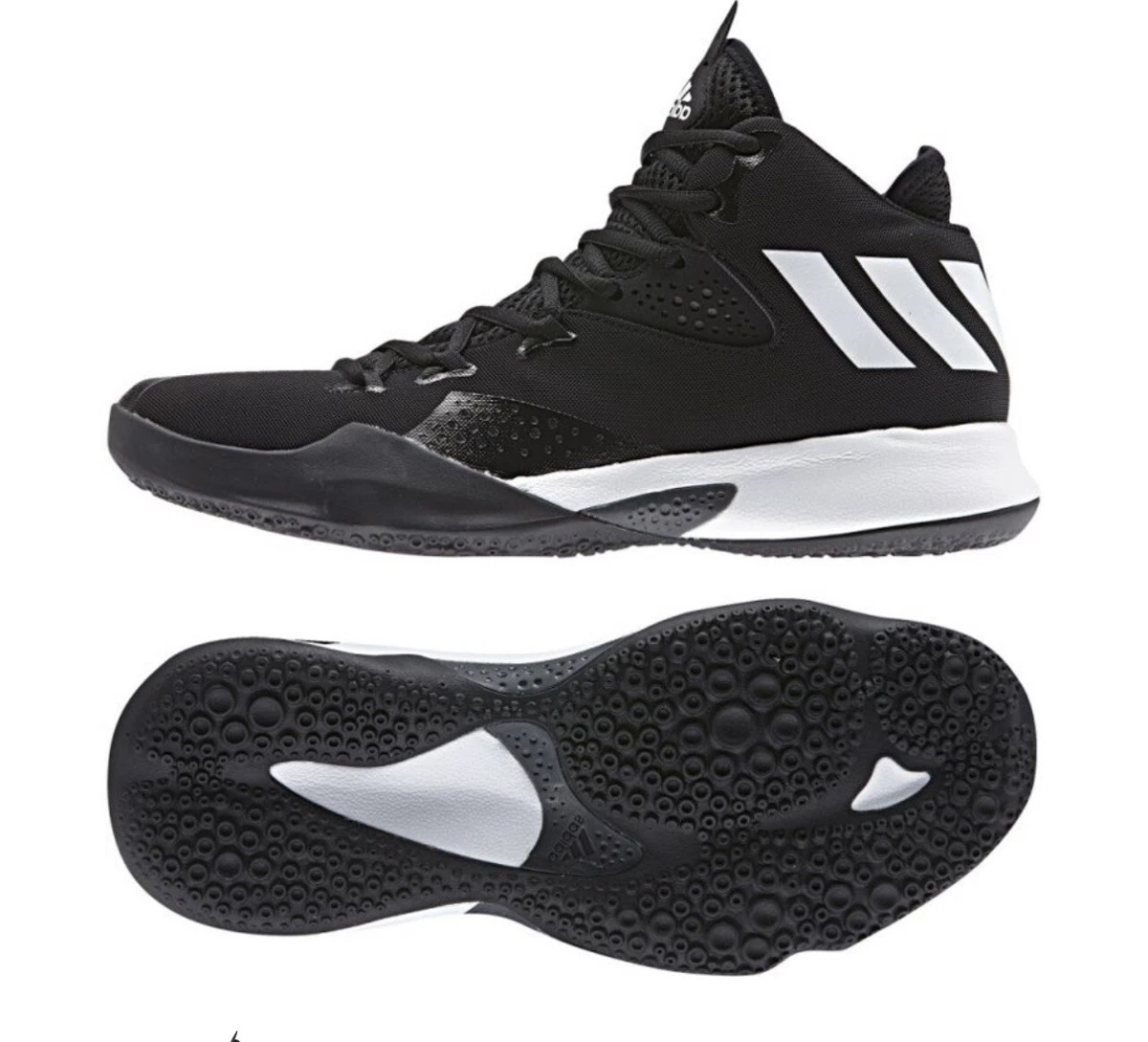 Adidas Men s Dual Threat 2017 Mid Black White Basketball Shoes
