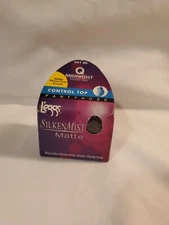 Leggs Silken Mist Pantyhose Matte Midnight Q Control Top Sheer Toe No Shine