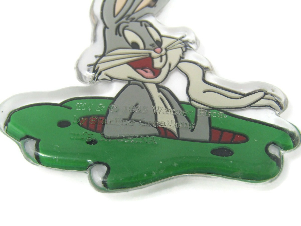 Vintage 1995 Bugs Bunny Looney Tunes Keychain PVC Figure Keyring