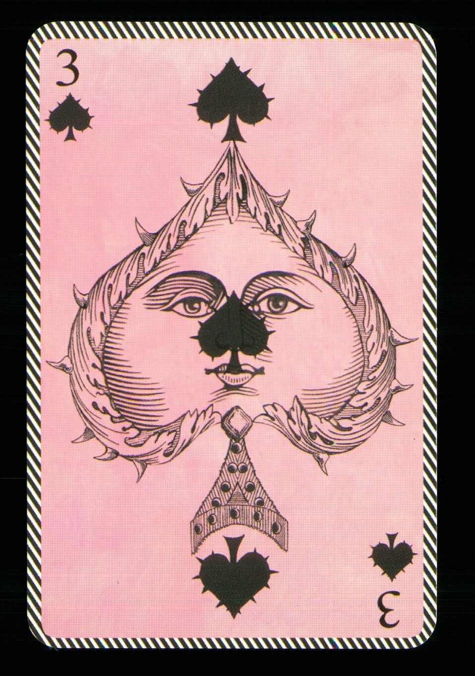 Transformation playing card Christian Lacroix 3 of Spades Q70c