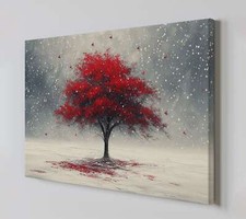 Res Tree Canvas Print, Large Abstract Wall Art, Decor for Home or Office