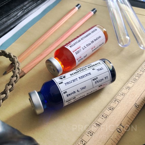 Cosplay Display - Prop Super Soldier Serum / Stark 'Nitramene' Cosplay Vial Set - Picture 4 of 4