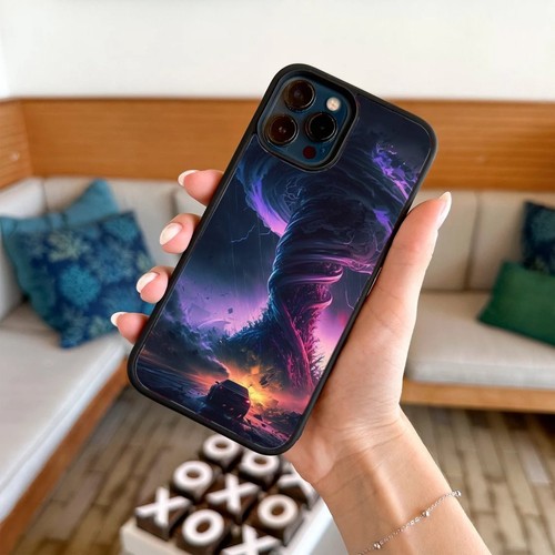 Vaporwave aesthetic tornado For iPhone SE XS XR Max 5 6 7 8 Plus Aesthetic Cover - Picture 22 of 25