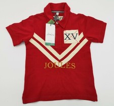Joules Boy's Red Harry Short Sleeve Polo Shirt Age 6 Years New With Tags
