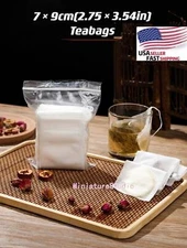 US 100-200PCS Empty Teabags String Heat Seal Filter Loose Spice Herb Powder Bags
