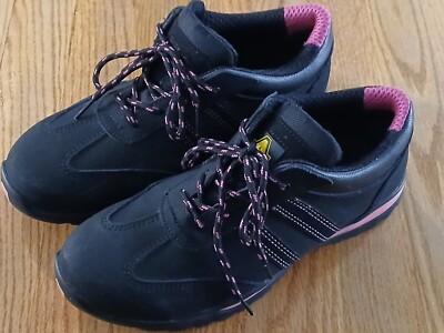 Amblers Safety FS47 Leather Women's Black/Pink Safety Trainers Sz US 10  EU 41