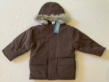 NWT Gymboree Arctic Adventure XS 3-4 Brown Fleece Lined Hooded Parka Coat