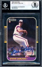 Steve Carlton Beckett BAS Signed 1987 Donruss Autograph
