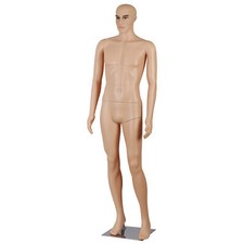 72" Male Mannequin Full Body Adjustable Mannequin Dress Form w/Metal Base Nude
