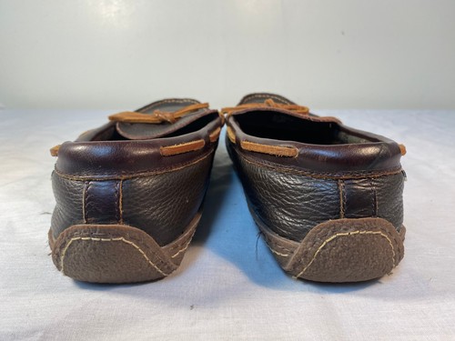 L.L. Bean Handsewn Flannel Lined Moccasin Slippers Men's Brown Leather - US 11 - Picture 4 of 7