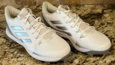 NWT Adidas PureHustle 2 Softball Cleats White/Silver FY4387  Size 7.5 A15